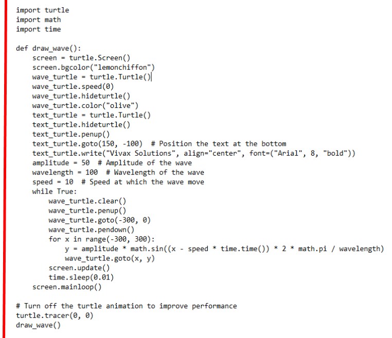 Python moving wave-code